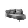 OTTOMANE in Velours Silberfarben  - Silberfarben/Schwarz, Modern, Textil/Metall (211/85/101cm) - Livetastic