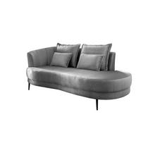 OTTOMANE in Velours Silberfarben  - Silberfarben/Schwarz, Modern, Textil/Metall (211/85/101cm) - Livetastic