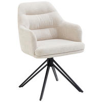 ARMLEHNSTUHL  in Mikrofaser  - Beige/Schwarz, MODERN, Textil/Metall (46,5/85,5/60cm) - MID.YOU
