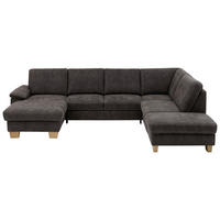 WOHNLANDSCHAFT Grau Mikrofaser  - Eichefarben/Beige, KONVENTIONELL, Holz/Textil (167/316/235cm) - Beldomo System