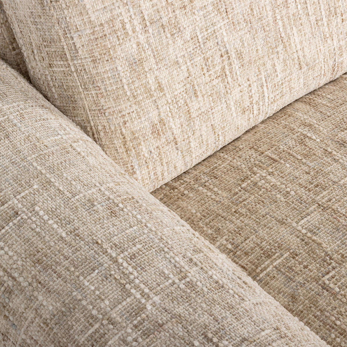 ECKSOFA  Webstoff Beige  - Chromfarben/Beige, Design, Textil/Metall (273/250cm) - Livetastic