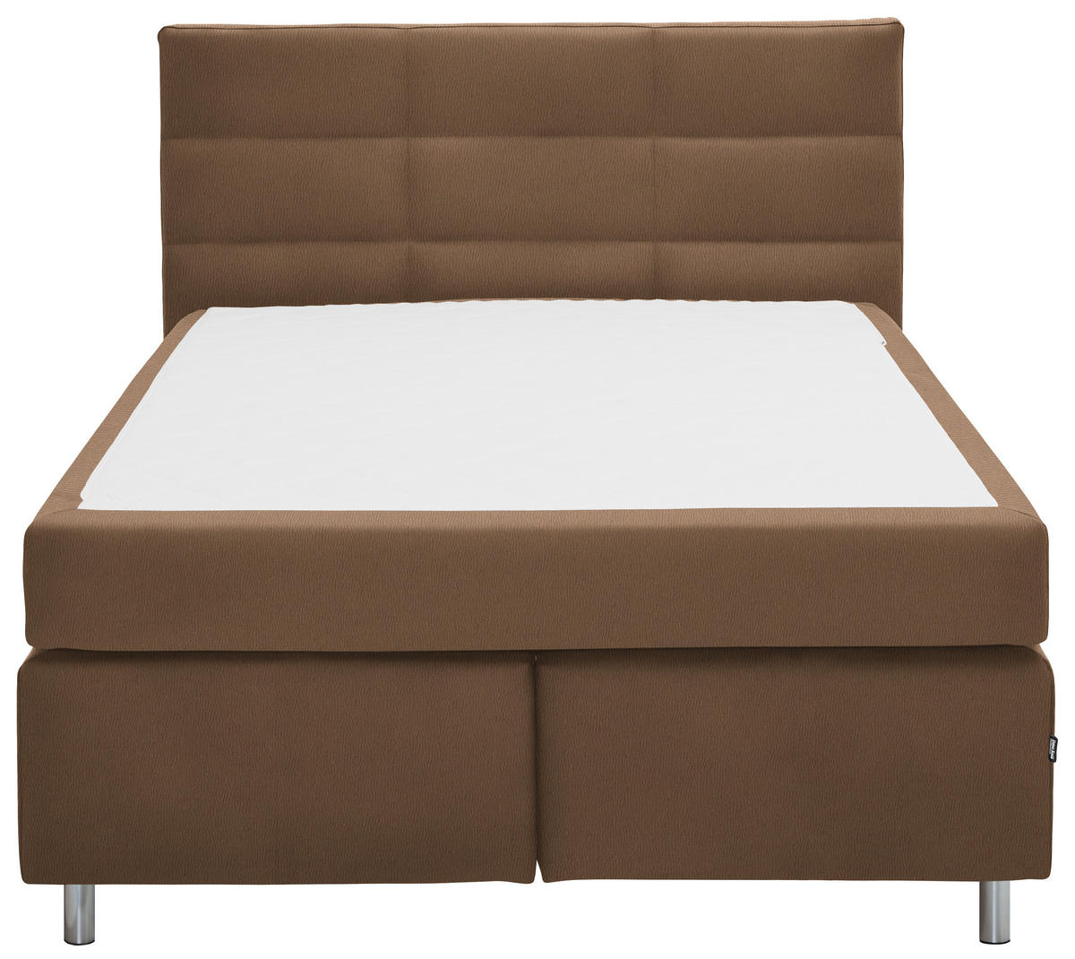 BOXSPRINGBETT 140/200 cm  in Sandfarben  - Sandfarben/Alufarben, KONVENTIONELL, Textil/Metall (140/200cm) - Dieter Knoll