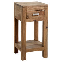 MASĂ AUXILIARĂ in lemn 30/30/60 cm  - culoare natur/alămiu, Lifestyle, metal/lemn (30/30/60cm) - Landscape