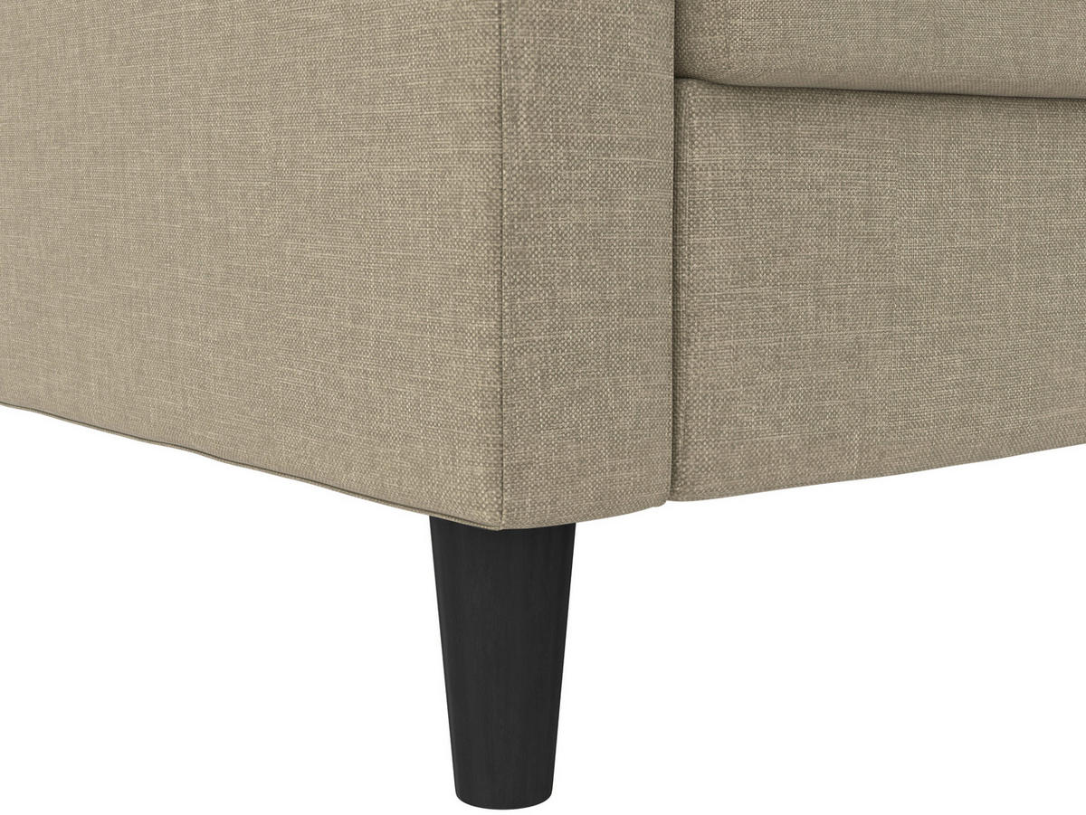 ECKSOFA PALERMO Cappuccino Webstoff, Leinenoptik Schlaffunktion, Stauraum  - Schwarz/Cappuccino, Basics, Kunststoff/Textil (213/154cm) - Livetastic