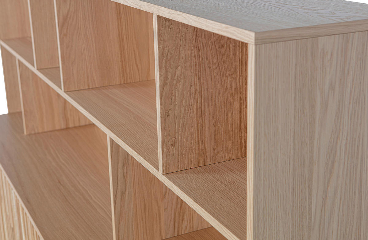 BUFFET 200/150/44 cm  in Eichefarben, Hellgrau  - Eichefarben/Hellgrau, Design, Holz/Holzwerkstoff (200/150/44cm) - Ambia Home