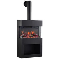 ELEKTROKAMIN - Schwarz, Basics, Glas/Metall (48,0/117,2/21,7cm)