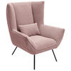 SESSEL in Cord Rosa  - Schwarz/Rosa, Design, Textil/Metall (90/112/94cm) - Pure Home Lifestyle