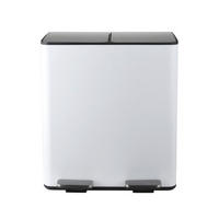 TRETEIMER 40 l  Metall  - Schwarz/Weiß, Basics, Kunststoff/Metall (45/30/51cm) - Spirella