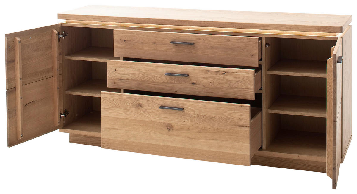 SIDEBOARD 180/84/44 cm  in Eichefarben  - Eichefarben/Grau, Modern, Holz/Holzwerkstoff (180/84/44cm) - Livetastic