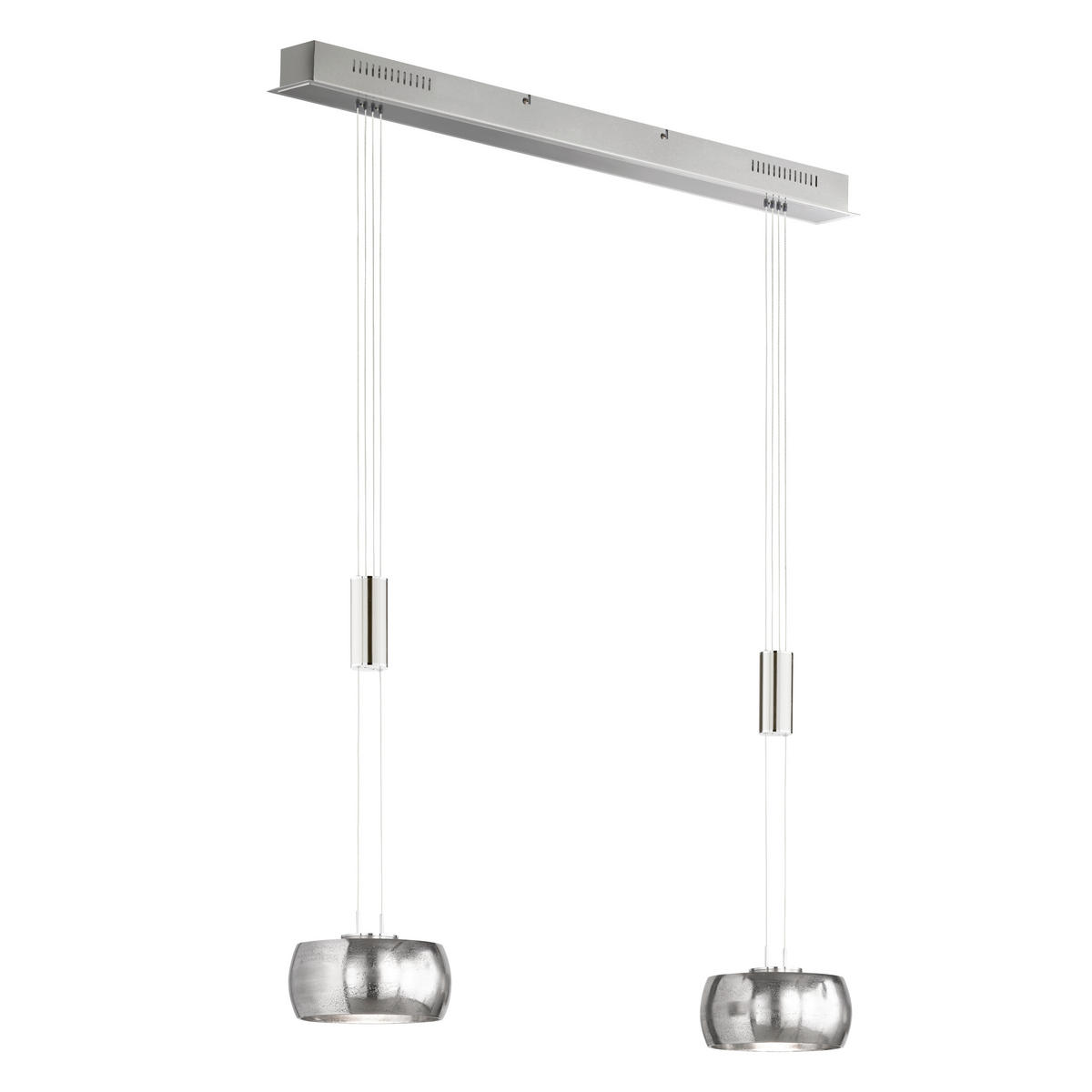 LED-HÄNGELEUCHTE    - Nickelfarben, Design, Metall (21/65cm) - Fischer & Honsel