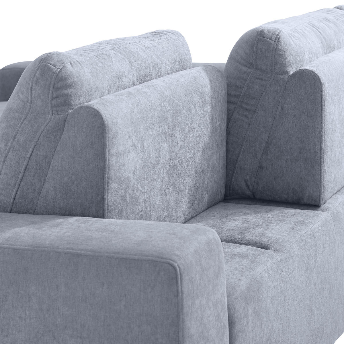 ECKSOFA in Flachgewebe Grau  - Grau, Design, Textil/Metall (188/260cm) - Hom`in