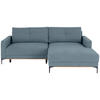 ECKSOFA in Hellblau  - Schwarz/Hellblau, Modern, Textil/Metall (238/162cm) - Ondega