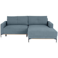 ECKSOFA in Hellblau  - Schwarz/Hellblau, Modern, Textil/Metall (238/162cm) - Ondega