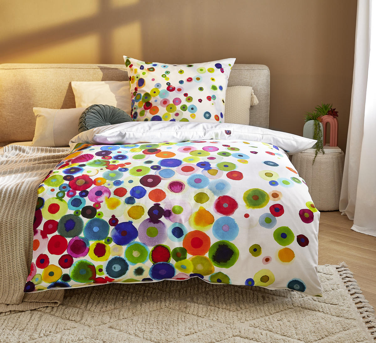BETTWÄSCHE Modern Art Makosatin 135/200 cm  - Multicolor, KONVENTIONELL, Textil (135/200cm) - Janine