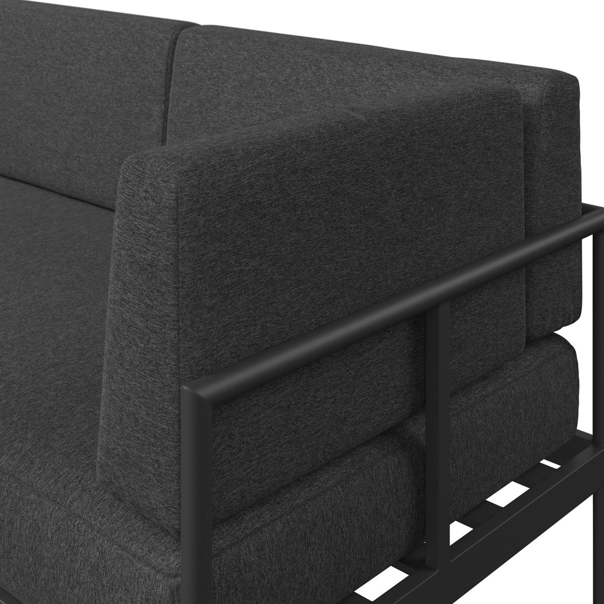 LOUNGEGARNITUR 3-teilig  149/99 cm  Akazie massiv Aluminium  - Akaziefarben/Grau, MODERN, Holz/Textil (149/99cm) - Ambia Garden