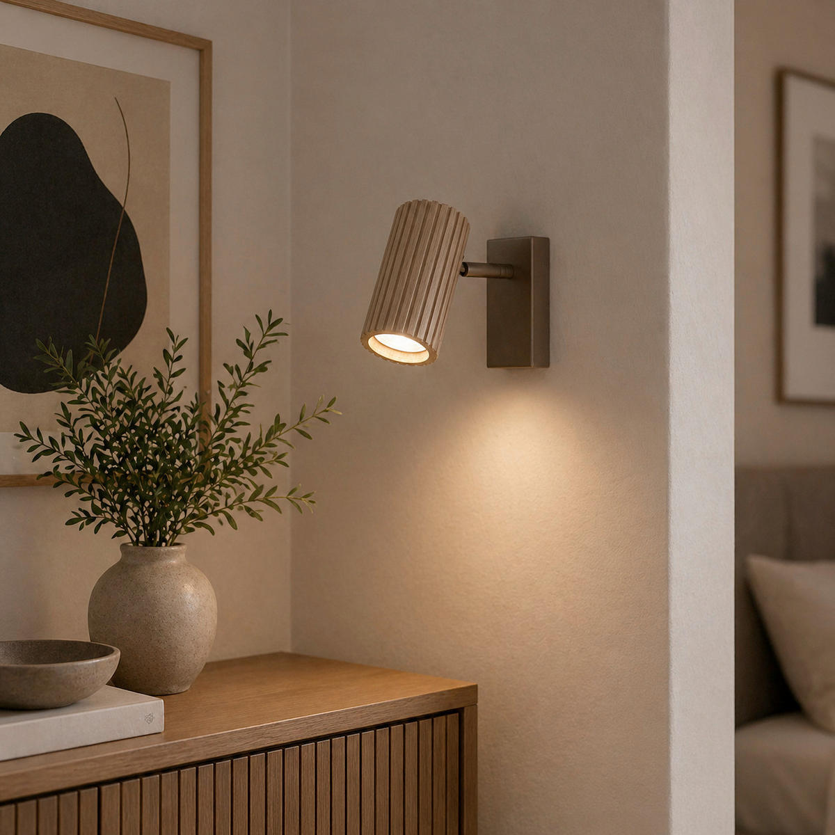 WANDLEUCHTE Lakewood 8/16,8/17,8 cm  - Braun, Design, Holz/Metall (8/16,8/17,8cm)