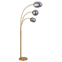 BOGENLEUCHTE - Messingfarben/Grau, Design, Glas/Metall (80/60/175cm) - Globo