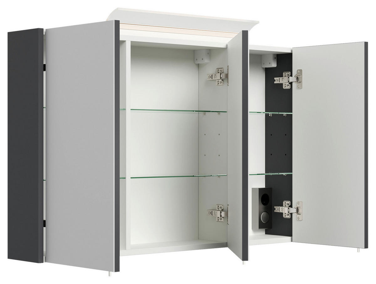 SPIEGELSCHRANK 120/62,5/17 cm  - Graphitfarben, MODERN, Glas/Holzwerkstoff (120/62,5/17cm) - MID.YOU