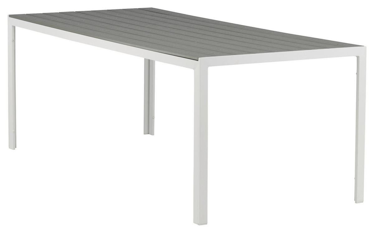 GARTENTISCH 205/90/75 cm Metall rechteckig  - Weiß/Grau, KONVENTIONELL, Metall (205/90/75cm) - Gardenson