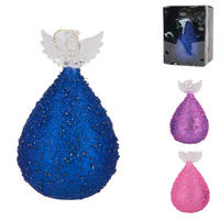 OKRASNI ANGEL - vijolična/modra, Basics, steklo (7/7/12cm)