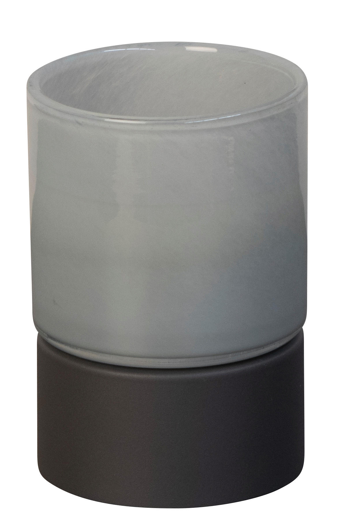 AKKU-TISCHLEUCHTE Ariva Pro 9,5/14,5 cm  - Graubraun/Hellgrau, Design, Glas/Metall (9,5/14,5cm)