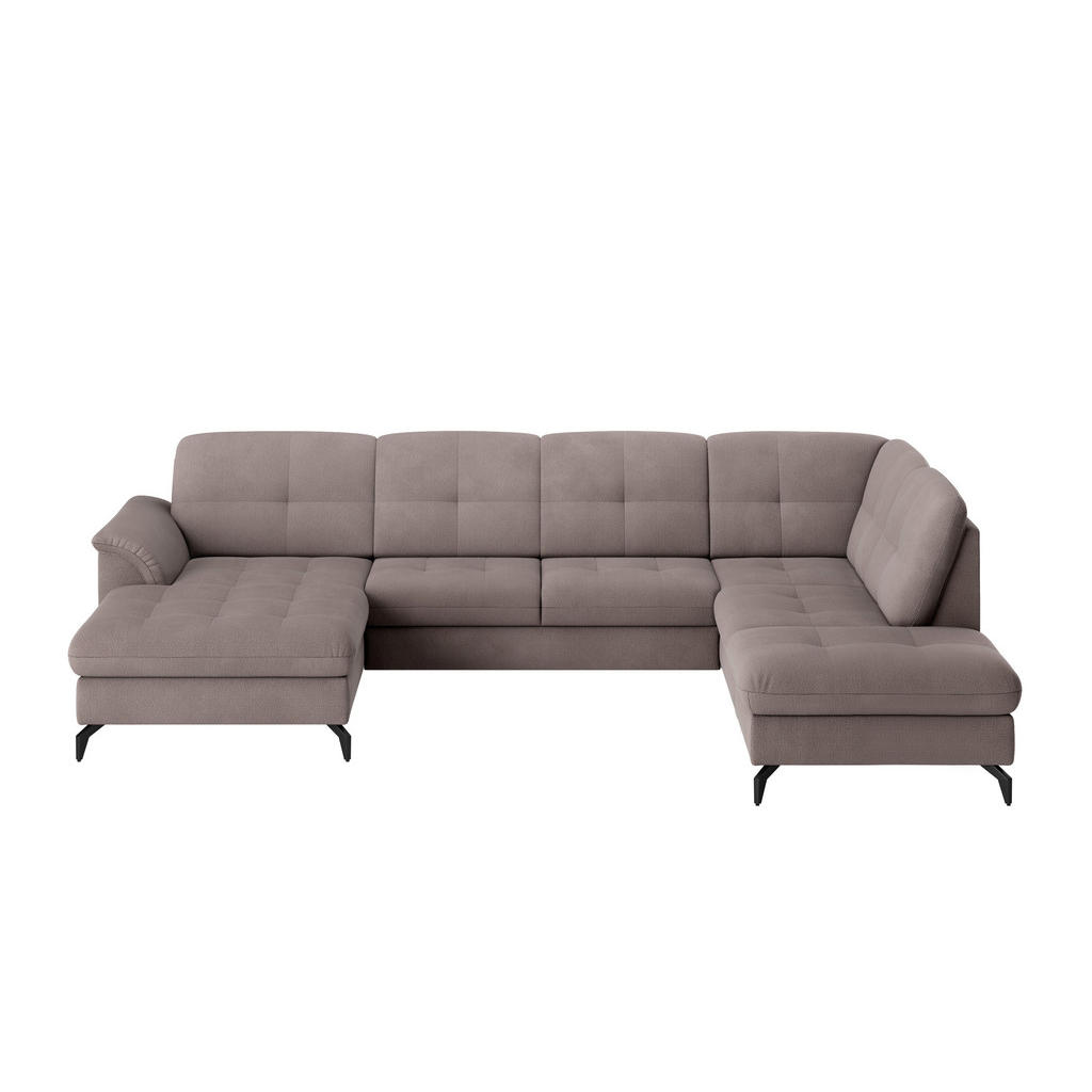 Thumbnail - Sit & More Wohnlandschaft Zora E, Taupe, Textil, 7,5-Sitzer, Ottomane rechts, U-Form, 319x212 cm, Goldenes M, Oeko-Tex® ...