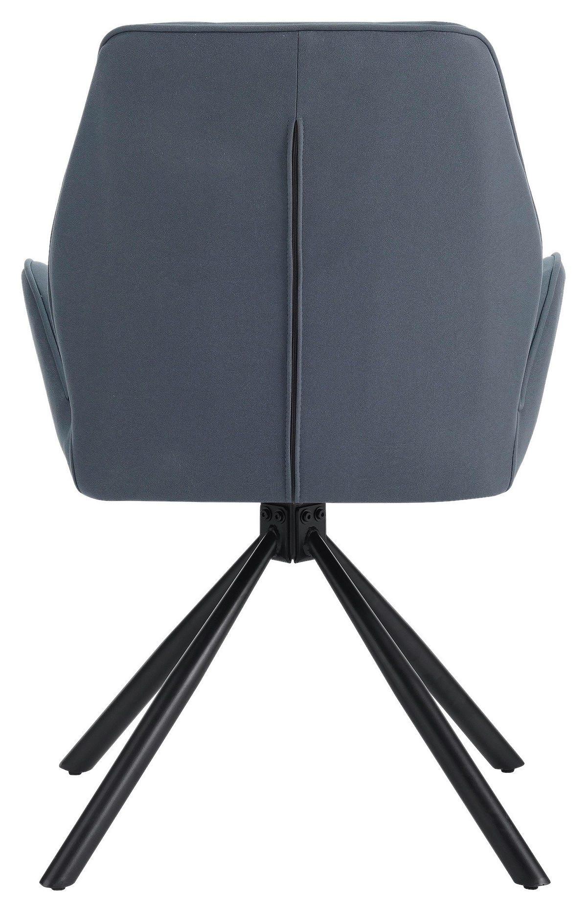ARMLEHNSTUHL  in Eisen Mikrofaser  - Blau/Schwarz, MODERN, Textil/Metall (60/91/62cm) - MID.YOU