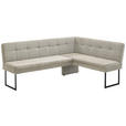 ECKBANK 213/155 cm  in Beige  - Beige/Schwarz, Design, Textil/Metall (213/155cm) - Novel
