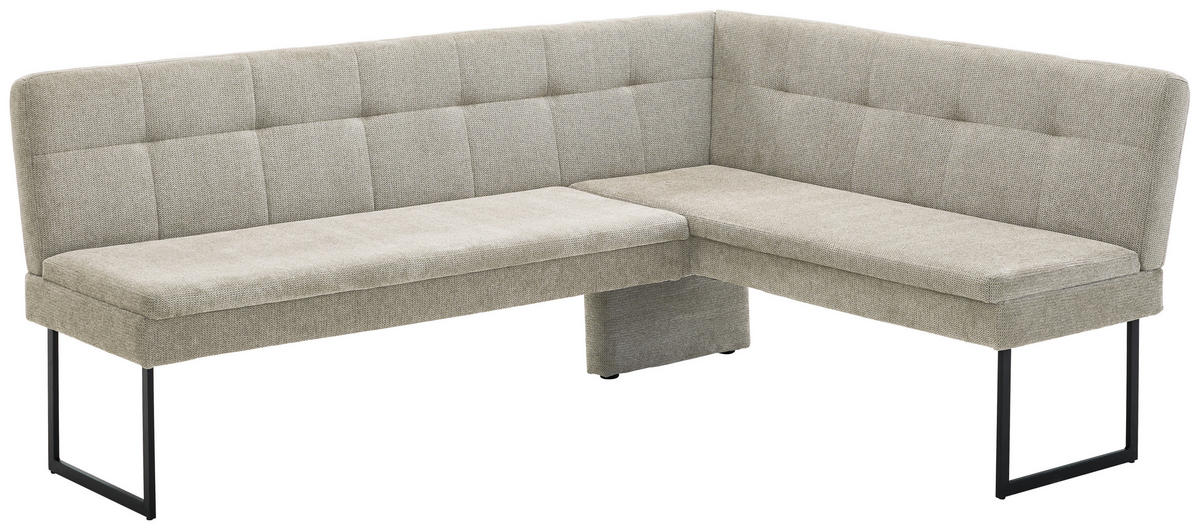 ECKBANK 213/155 cm Webstoff Beige   - Beige/Schwarz, Design, Textil/Metall (213/155cm) - Novel