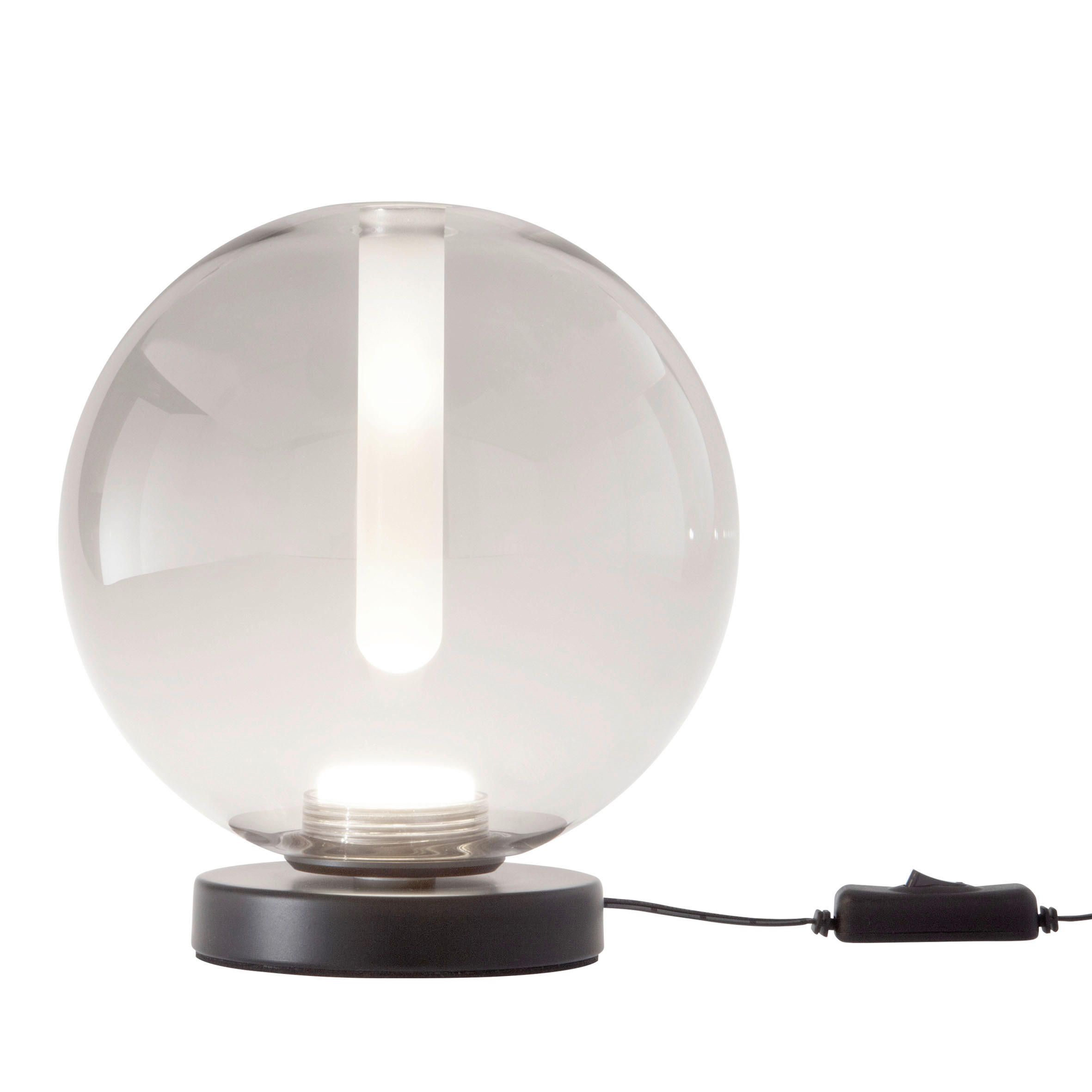 LED-TISCHLEUCHTE Wengen 22/22 cm   - Hellgrau/Schwarz, Trend, Glas/Metall (22/22cm) - Fabas Luce