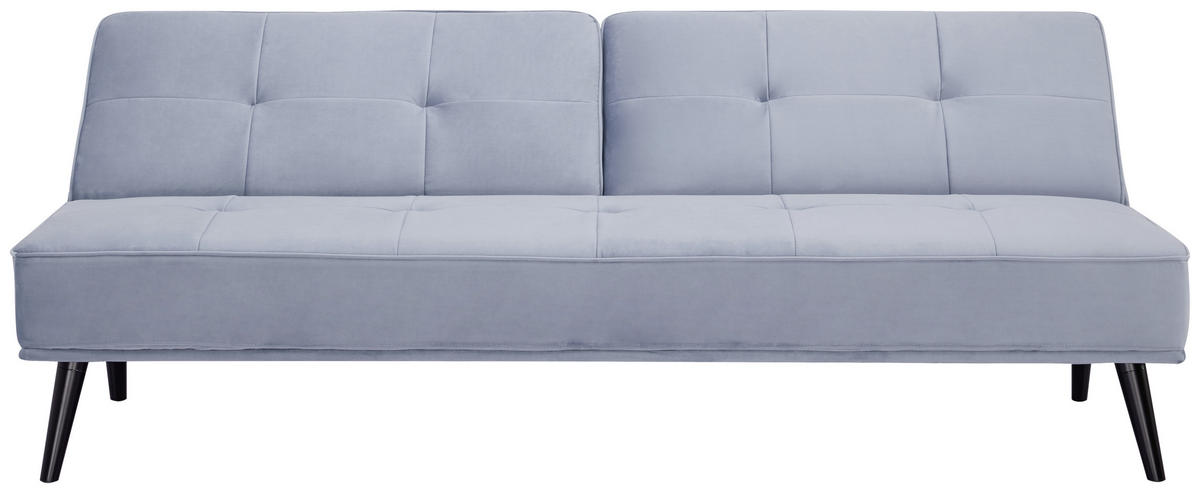 SCHLAFSOFA in Samt Hellblau  - Schwarz/Hellblau, Trend, Holz/Textil (191/81/81cm) - Ti'me