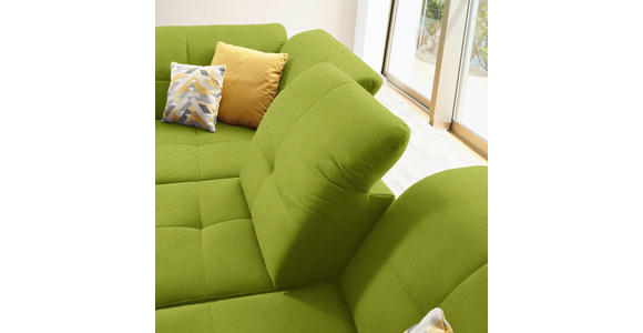 ECKSOFA in Chenille Limette 240/308 cm - Limette/Schwarz, Design, Textil/Metall (240/308cm) - Xora