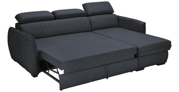 ECKSOFA Dunkelgrau Flachgewebe  - Dunkelgrau/Schwarz, MODERN, Kunststoff/Textil (182/237cm) - Carryhome