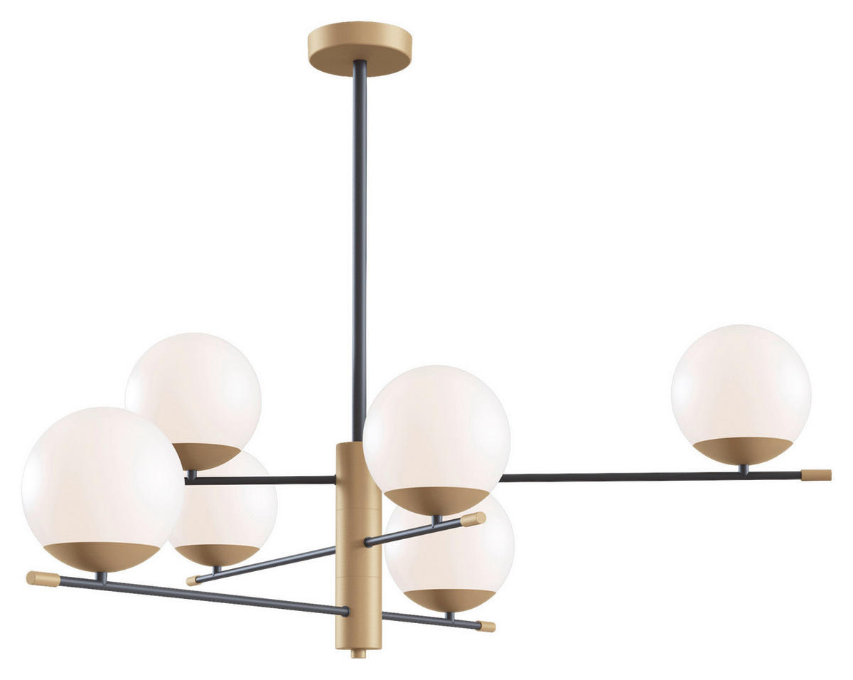 PENDELLEUCHTE  100/47,5/100 cm   - Weiss/Goldfarben, Trend, Glas/Metall (100/47,5/100cm) - MAYTONI