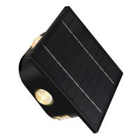SOLARLEUCHTE - Klar/Schwarz, Design, Kunststoff (13,1/7/13,1cm) - Globo