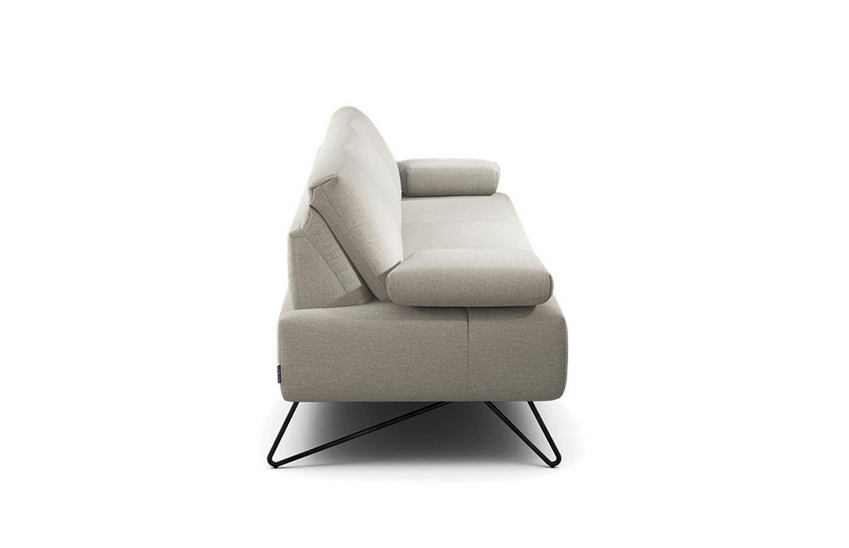 3-SITZER-SOFA in Chenille Naturfarben  - Schwarz/Naturfarben, Design, Textil/Metall (234-264/85/86-94cm) - SENSOO