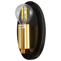 WANDLEUCHTE 12,8/20,8/27,5 cm   - Goldfarben/Schwarz, Basics, Glas/Metall (12,8/20,8/27,5cm)