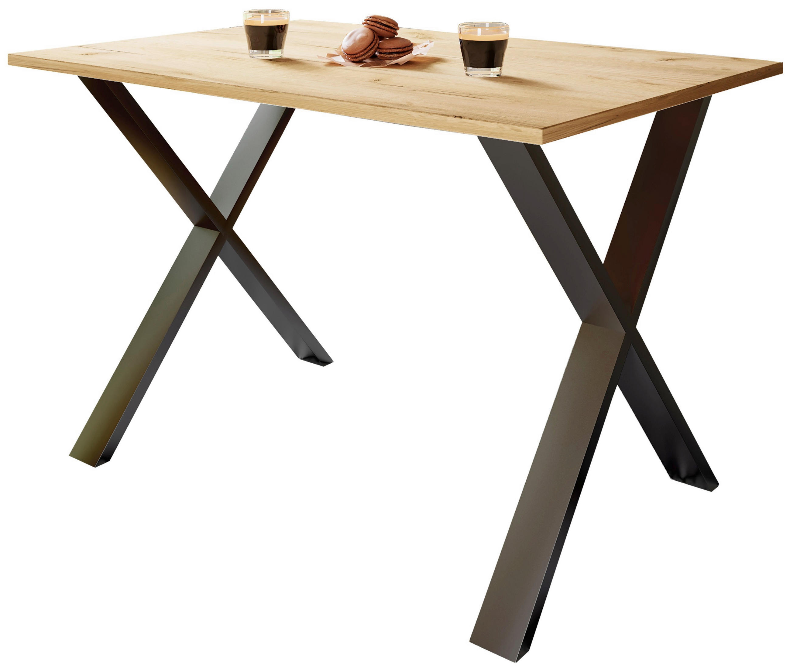 SCHREIBTISCH 160/80/76 cm  in Schwarz, Honigeiche  - Honigeiche/Schwarz, Design (160/80/76cm) - MID.YOU