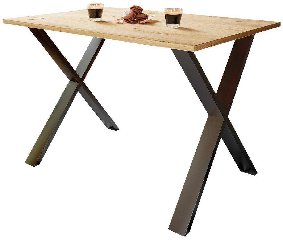 SCHREIBTISCH 160/80/76 cm  in Schwarz, Honigeiche  - Honigeiche/Schwarz, Design (160/80/76cm) - MID.YOU