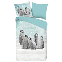JUGENDBETTWÄSCHE Pengu Biber 135/200 cm  - Multicolor, Natur, Textil (135/200cm)