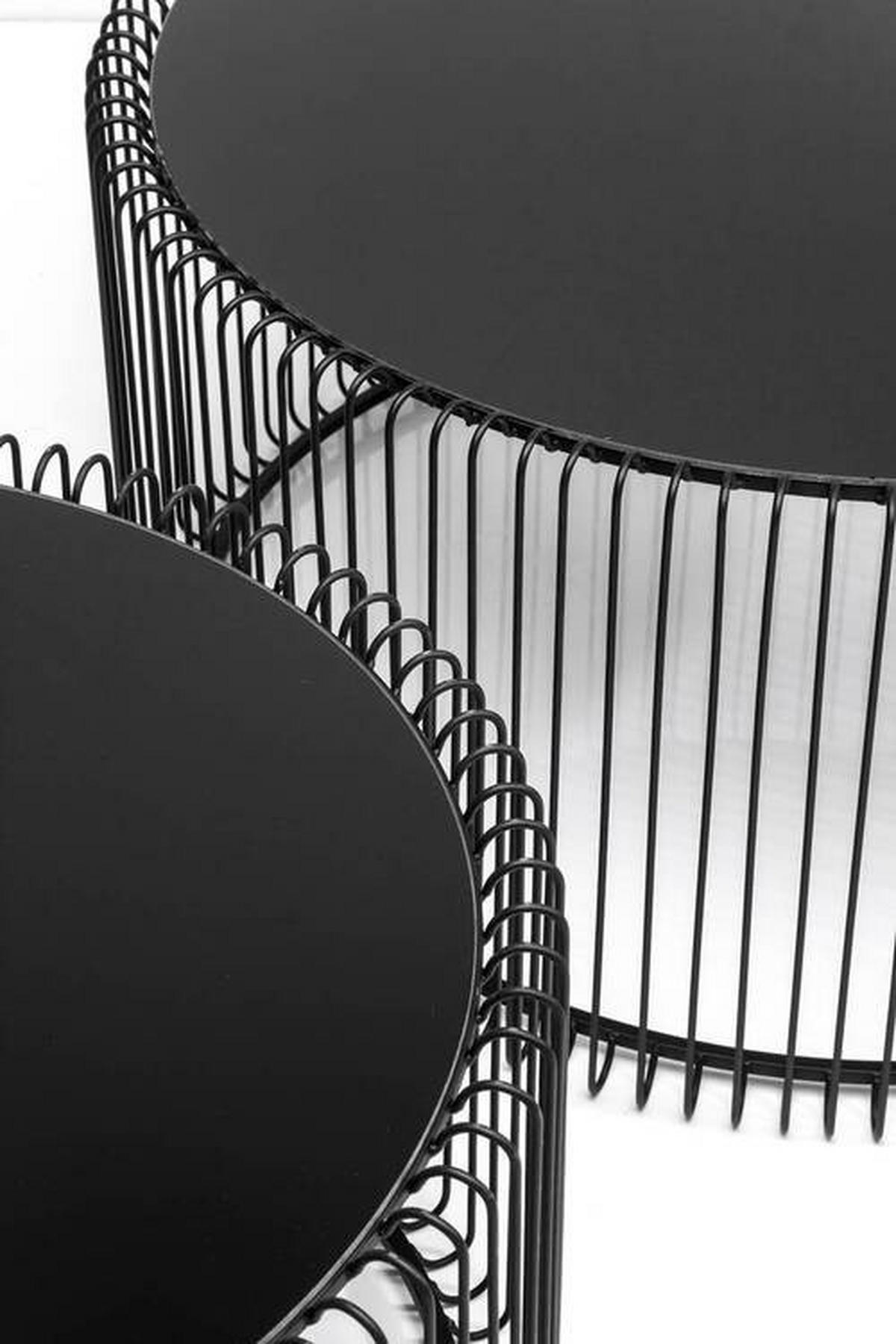 BEISTELLTISCHSET in Metall, Glas 60-69,5/60-69,5/30,5-33,5 cm  - Schwarz, LIFESTYLE, Glas/Metall (60-69,5/60-69,5/30,5-33,5cm) - Ambia Home