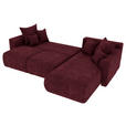 ECKSOFA in Samt Bordeaux  293/195 cm  - Chromfarben/Bordeaux, KONVENTIONELL, Kunststoff/Textil (293/195cm) - Carryhome