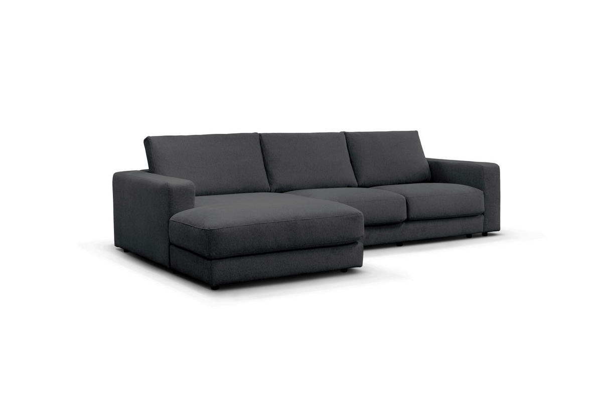 ECKSOFA VIGO Graphitfarben  - Schwarz/Graphitfarben, Design, Textil (172cm) - MID.YOU
