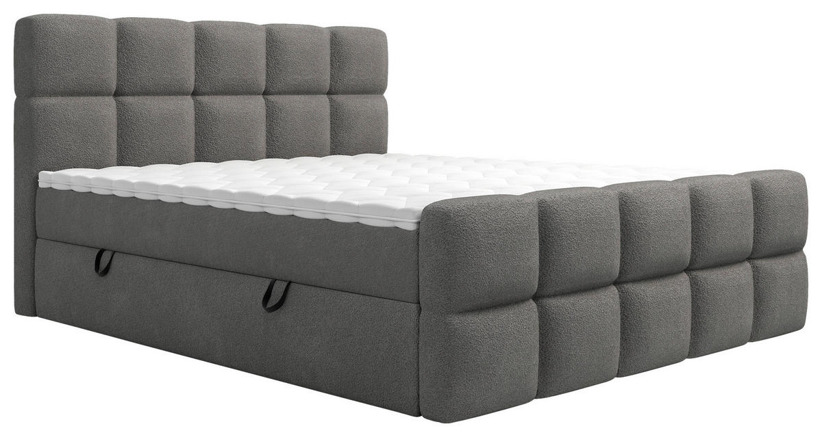BOXBETT 180/200 cm  in Dunkelgrau  - Dunkelgrau, Design, Kunststoff/Textil (180/200cm) - Boxxx