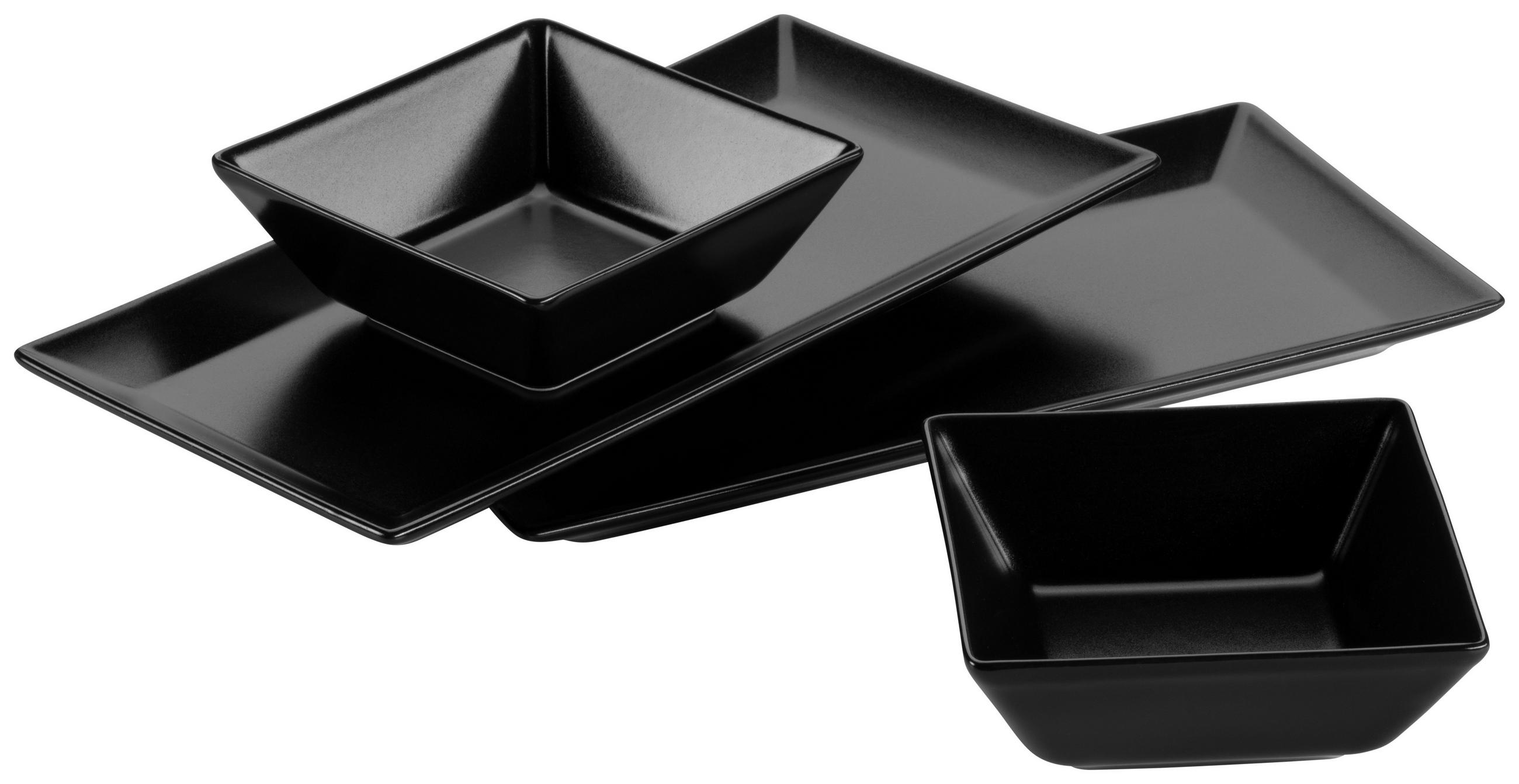 SNACKSCHALENSET 4-teilig   - Schwarz, Basics, Keramik - Mäser