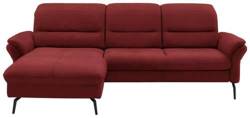 ECKSOFA in Flachgewebe Rot  - Rot/Schwarz, Konventionell, Textil/Metall (181/260cm) - Beldomo Speed