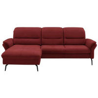 ECKSOFA in Flachgewebe Rot  - Rot/Schwarz, Konventionell, Textil/Metall (181/260cm) - Beldomo Speed