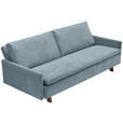 SCHLAFSOFA Flachgewebe Hellblau  - Eichefarben/Hellblau, KONVENTIONELL, Holz/Textil (220/85/98cm) - Carryhome