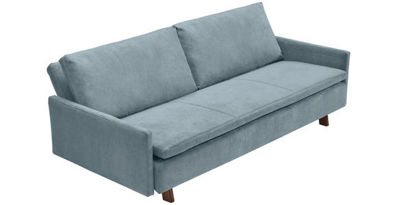 SCHLAFSOFA Flachgewebe Hellblau  - Eichefarben/Hellblau, KONVENTIONELL, Holz/Textil (220/85/98cm) - Carryhome