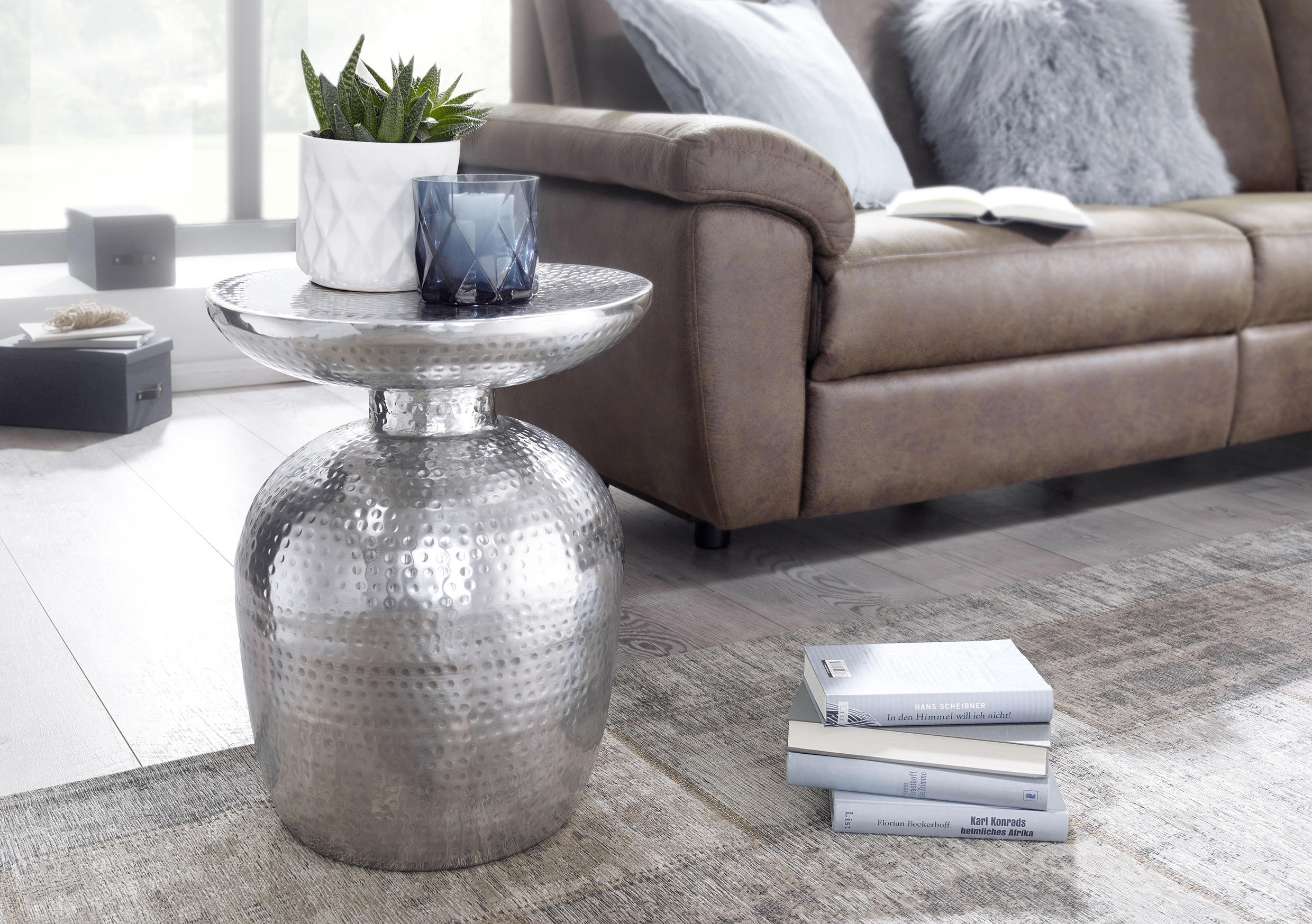 SIDOBORD i metall 36,5/36,5/46 cm  - silver, Lifestyle, metall (36,5/36,5/46cm) - MID.YOU